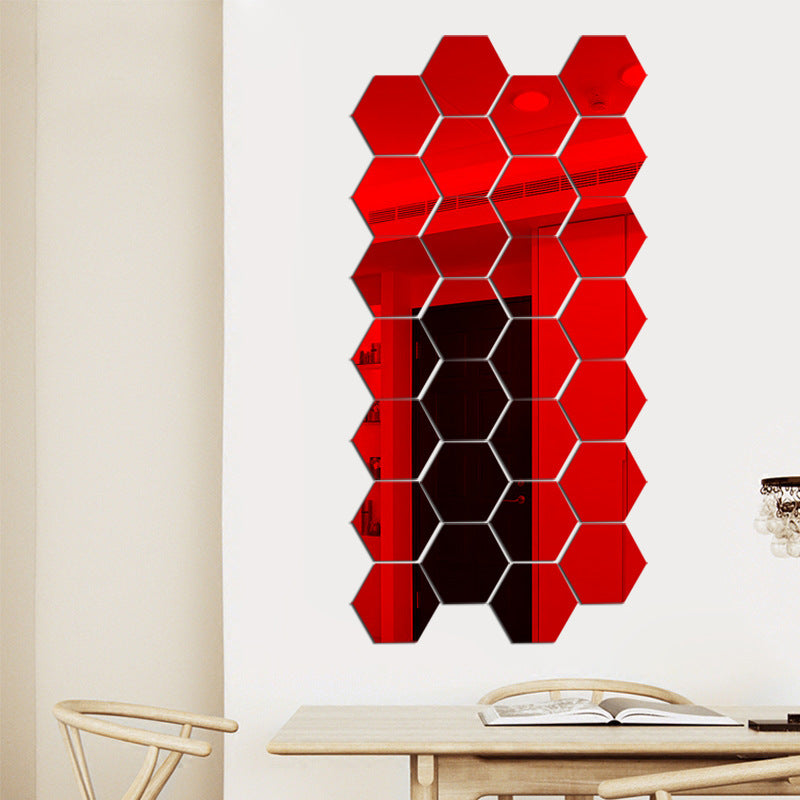 3d Stereo Hexagon Mirror Wall Sticker