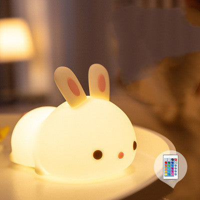 Rabbit Touch Lamp – Soft Silicone LED Night Light with Tap Control – USB Rechargeable Bunny Lamp for Kids, Nursery, or Bedroom Decor