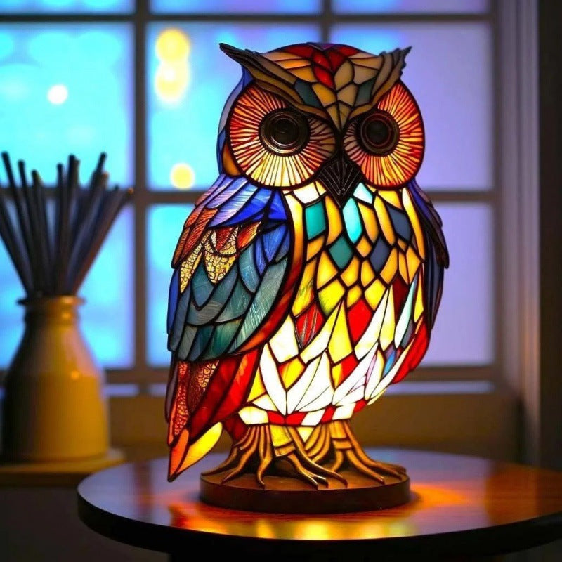 3D Resin Animal Night Light – Color Changing Elephant, Owl, and Cat Desk Lamp – USB Powered Decorative Table Light for Bedroom or Kids' Room