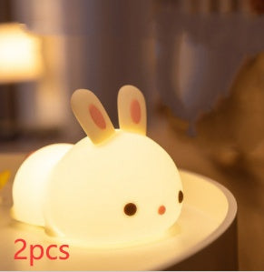 Rabbit Touch Lamp – Soft Silicone LED Night Light with Tap Control – USB Rechargeable Bunny Lamp for Kids, Nursery, or Bedroom Decor