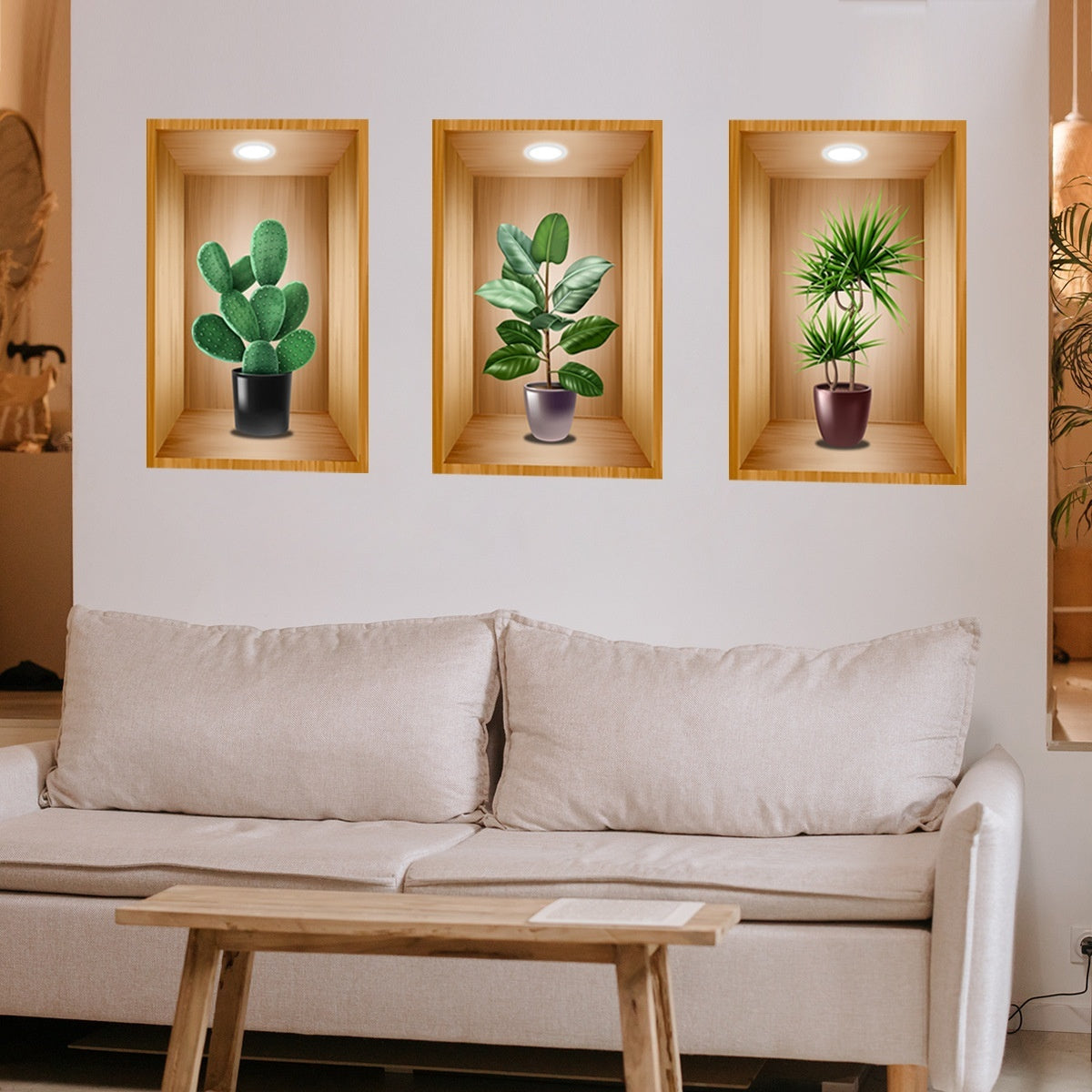 Wall Sticker 3D Vase Plant Sticker Decoration