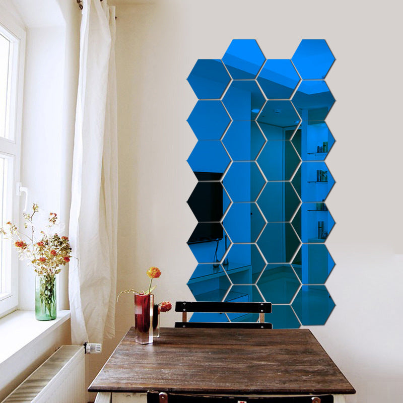 3d Stereo Hexagon Mirror Wall Sticker