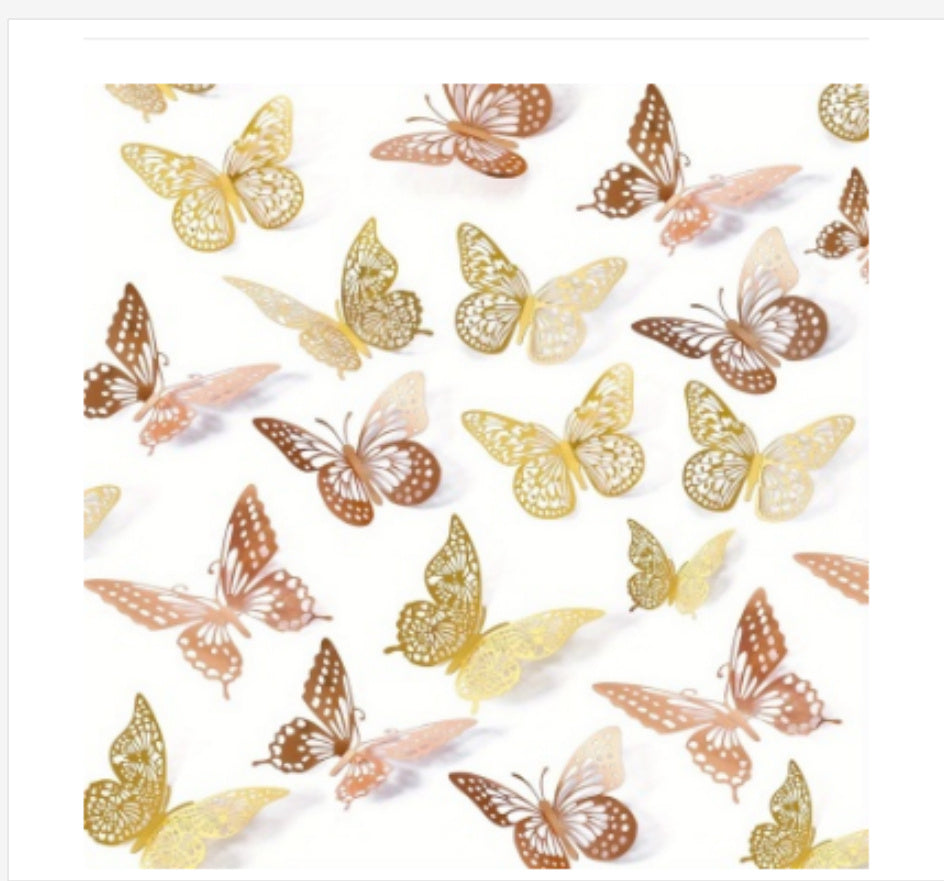 3D Hollow Butterflies Mirror Wall Stickers for Kids Rooms Bedroom Living Room Fridge Decorative Wallpaper Home Wall Decor