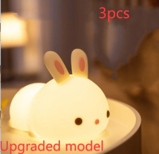 Rabbit Touch Lamp – Soft Silicone LED Night Light with Tap Control – USB Rechargeable Bunny Lamp for Kids, Nursery, or Bedroom Decor